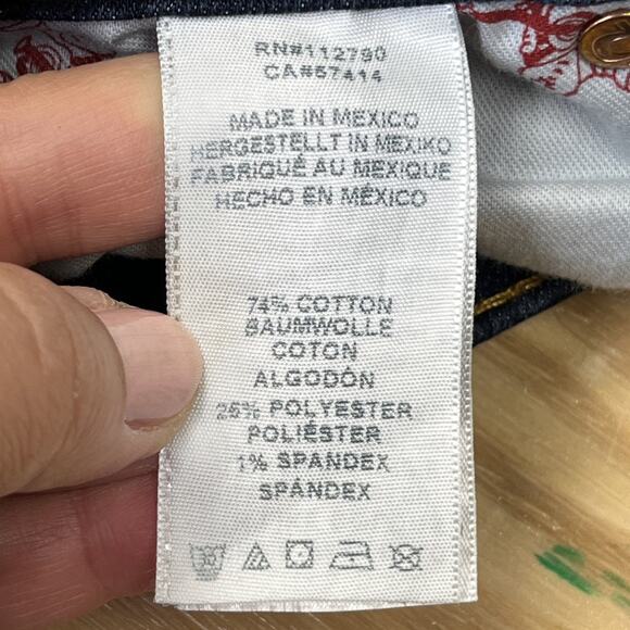 True Religion Jeans Women 28x34 Straight Leg Low Rise Dark Wash Denim Boho - Picture 8 of 15